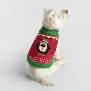 NWT size SMALL dog NEW sweater WORLD MARKET knit pet PENGUIN fall warm cute red